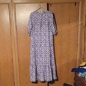 Elegant Blue Patterned Dress